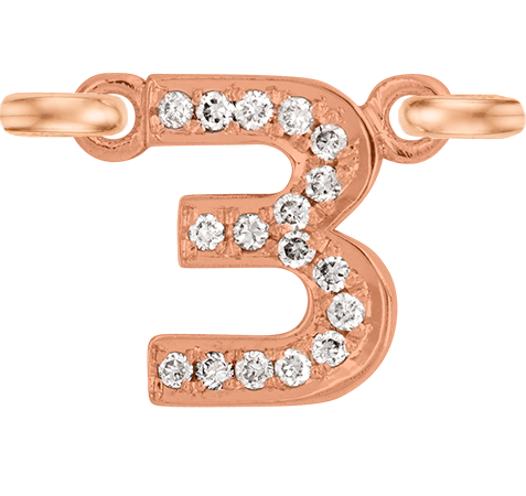 Rose Gold, White Diamond Number - Roxanne First