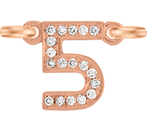 Rose Gold, White Diamond Number - Roxanne First