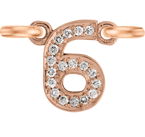 Rose Gold, White Diamond Number - Roxanne First