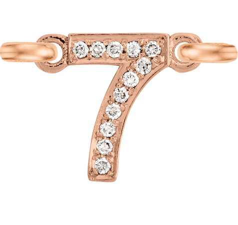 Rose Gold, White Diamond Number - Roxanne First