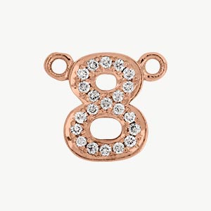 Rose Gold, White Diamond Number - Roxanne First