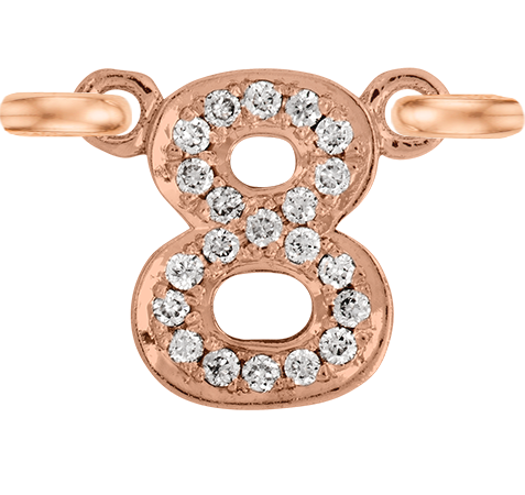 Rose Gold, White Diamond Number - Roxanne First