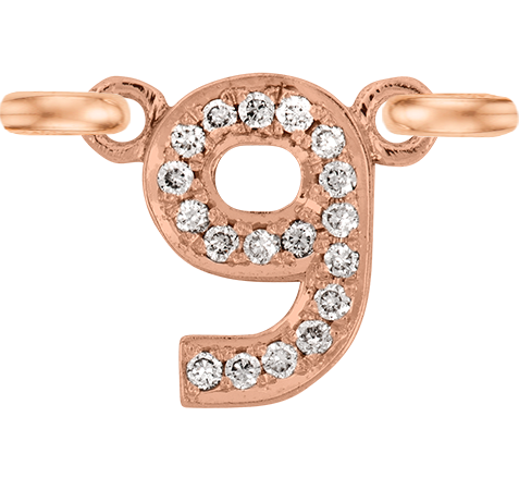 Rose Gold, White Diamond Number - Roxanne First