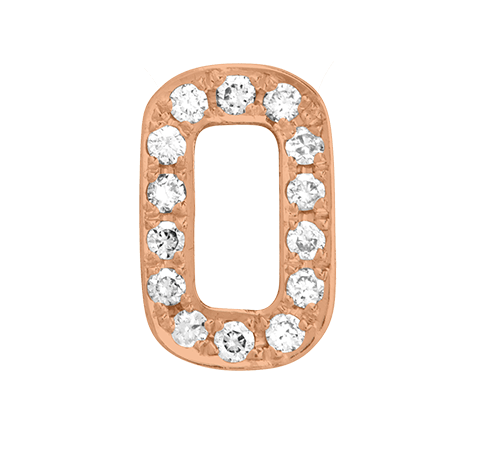 Rose Gold, White Diamond Number Bead - Roxanne First