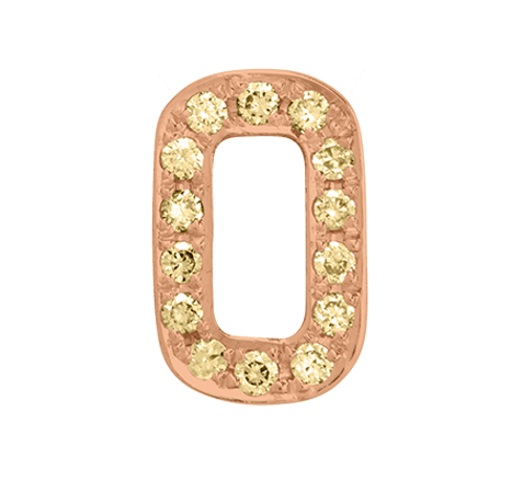 Rose Gold, Yellow Sapphire Number Bead - Roxanne First