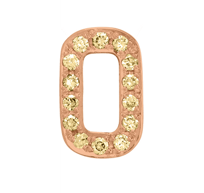 Rose Gold, Yellow Sapphire Number Bead - Roxanne First