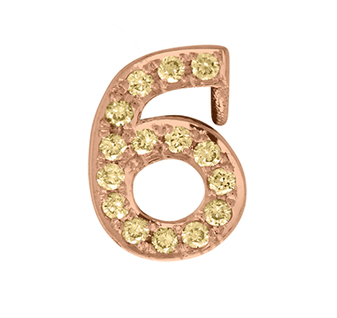 Rose Gold, Yellow Sapphire Number Bead - Roxanne First