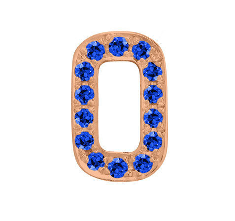 Rose Gold, Blue Sapphire Number Bead - Roxanne First