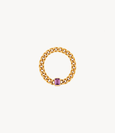 Lilac Tourmaline Chain Ring - Roxanne First