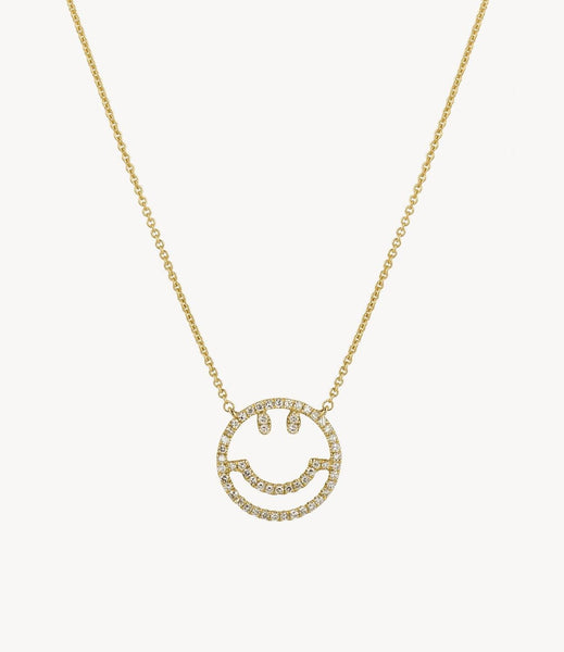 Smiley Face Strap Diamond Necklace deals