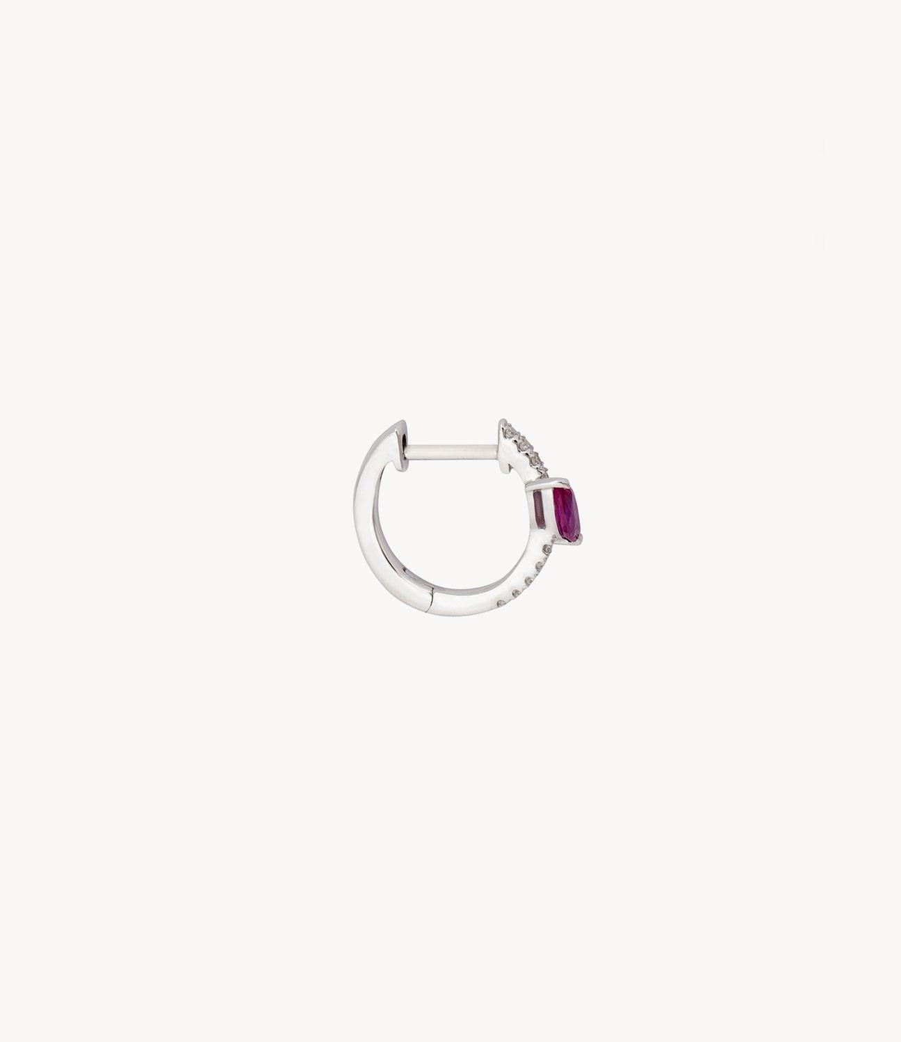 Diamond and Pink Marquise Hoop - Roxanne First
