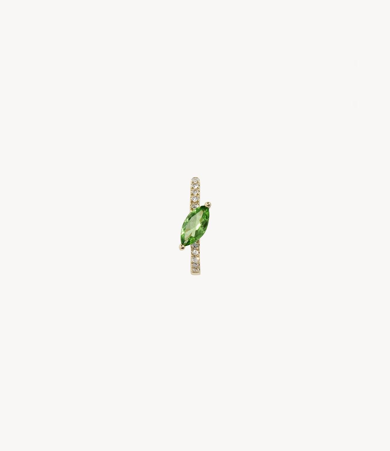 Diamond and Green Marquise Hoop - Roxanne First
