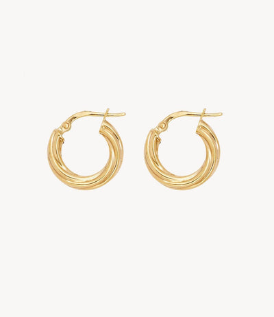 The Small Skinny Janet, Gold Retro Hoops - Roxanne First