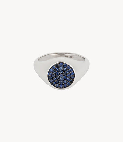 Blue Sapphire Signet Ring - Roxanne First