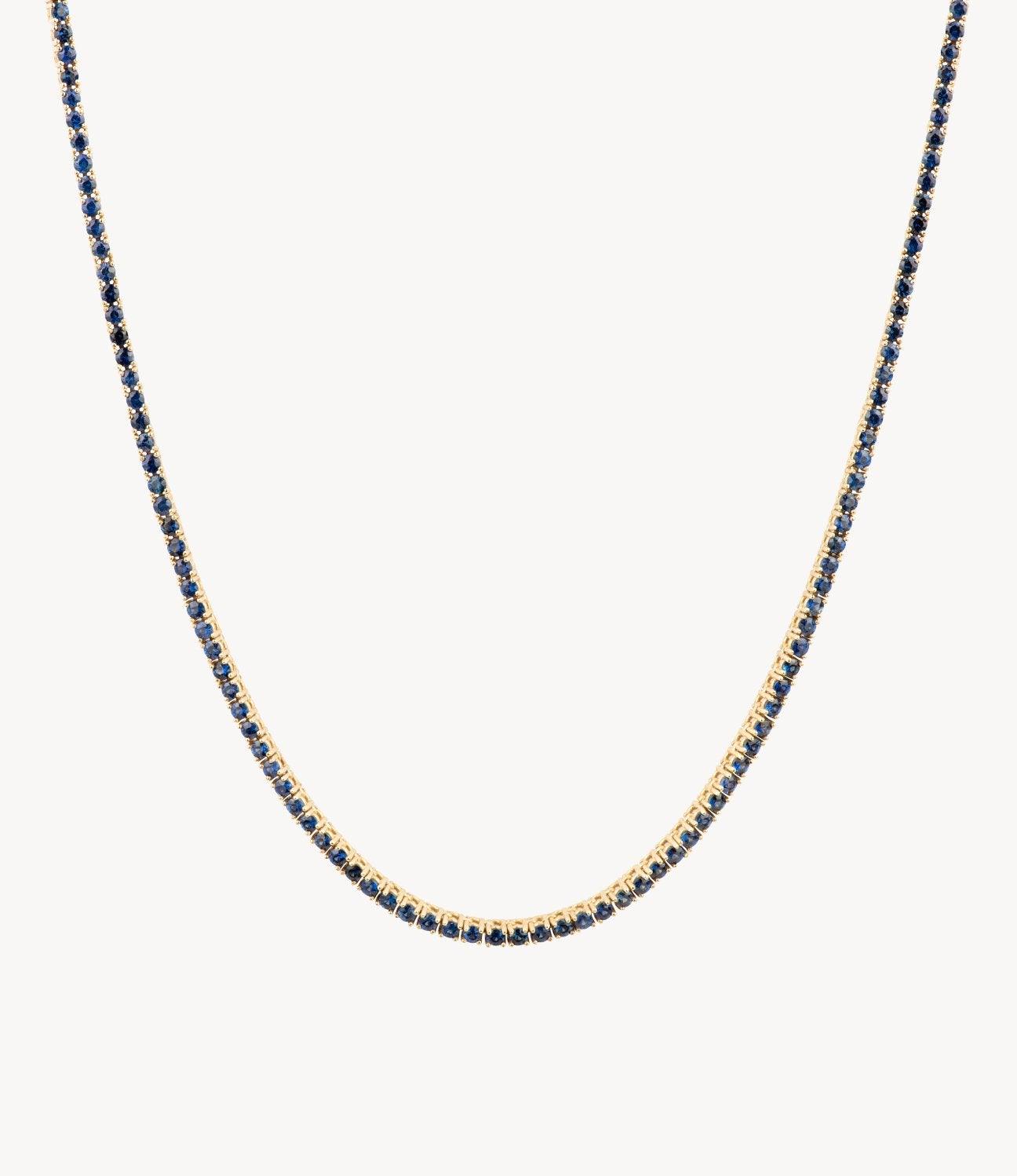 Blue Sapphire Tennis Necklace - Roxanne First