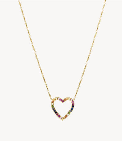 Rainbow Sapphire Heart Necklace - Roxanne First