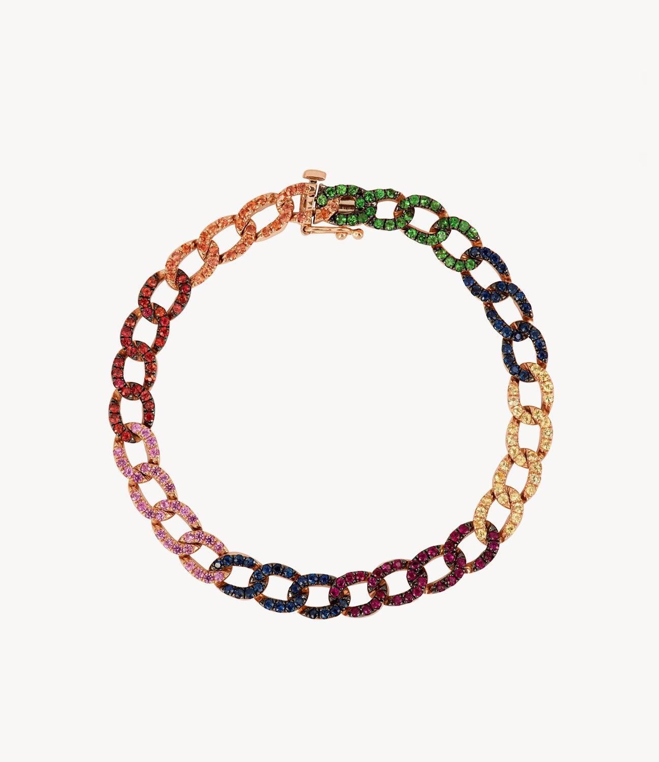Rainbow Cuban Link Bracelet - Roxanne First