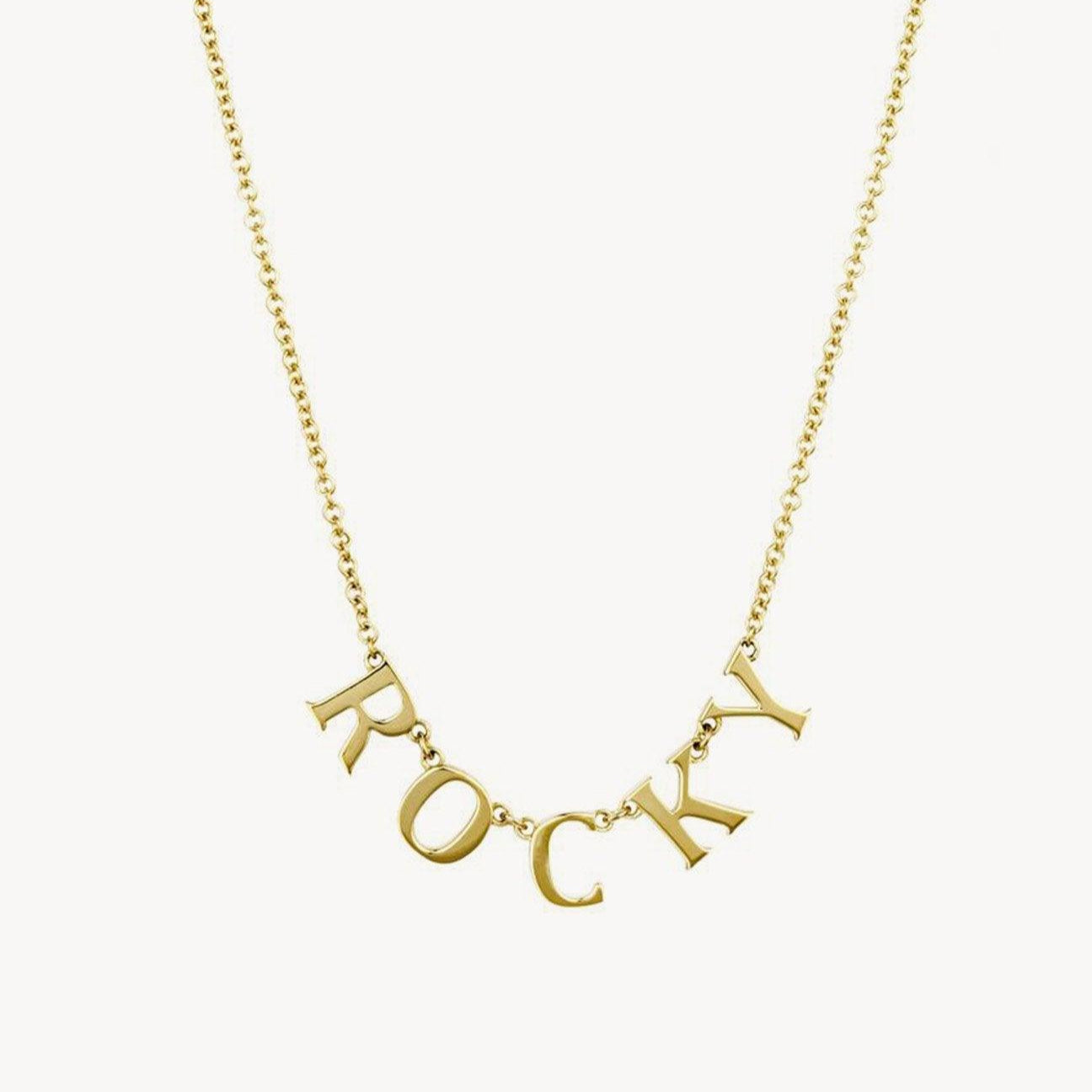 Personalised Solid Gold Letter Necklace - Roxanne First