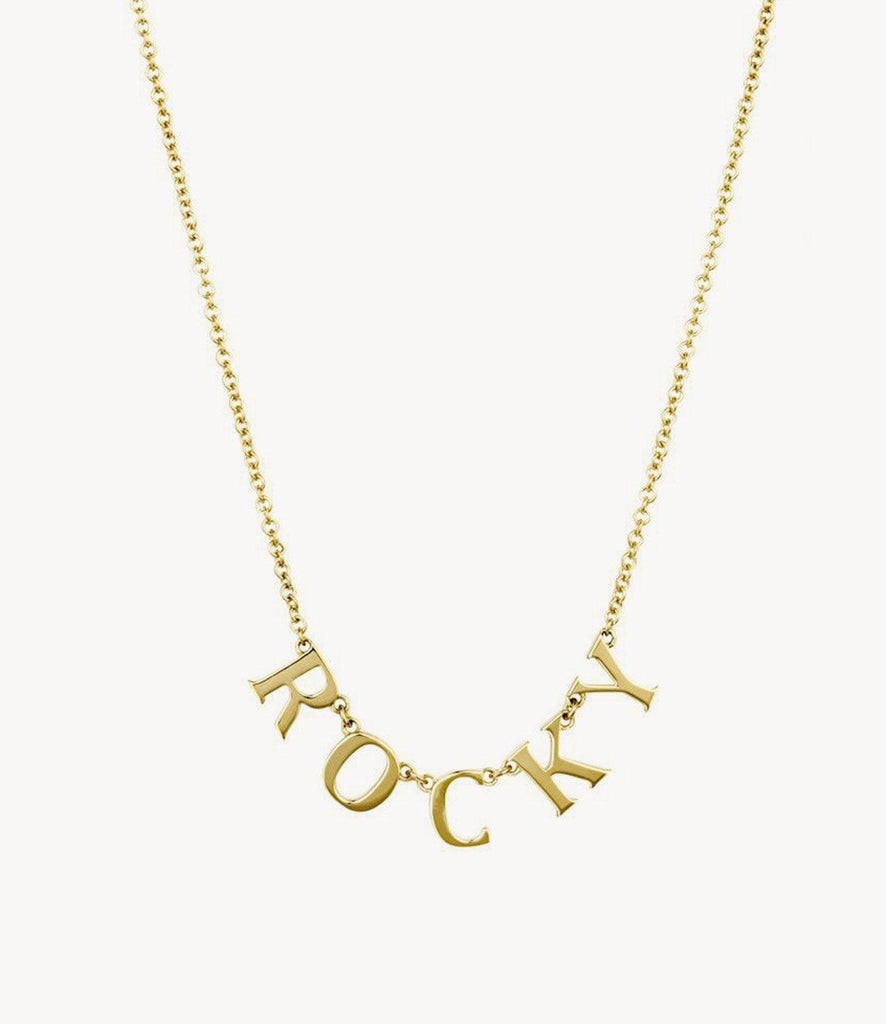 Roxanne First 9K yellow gold charm necklace