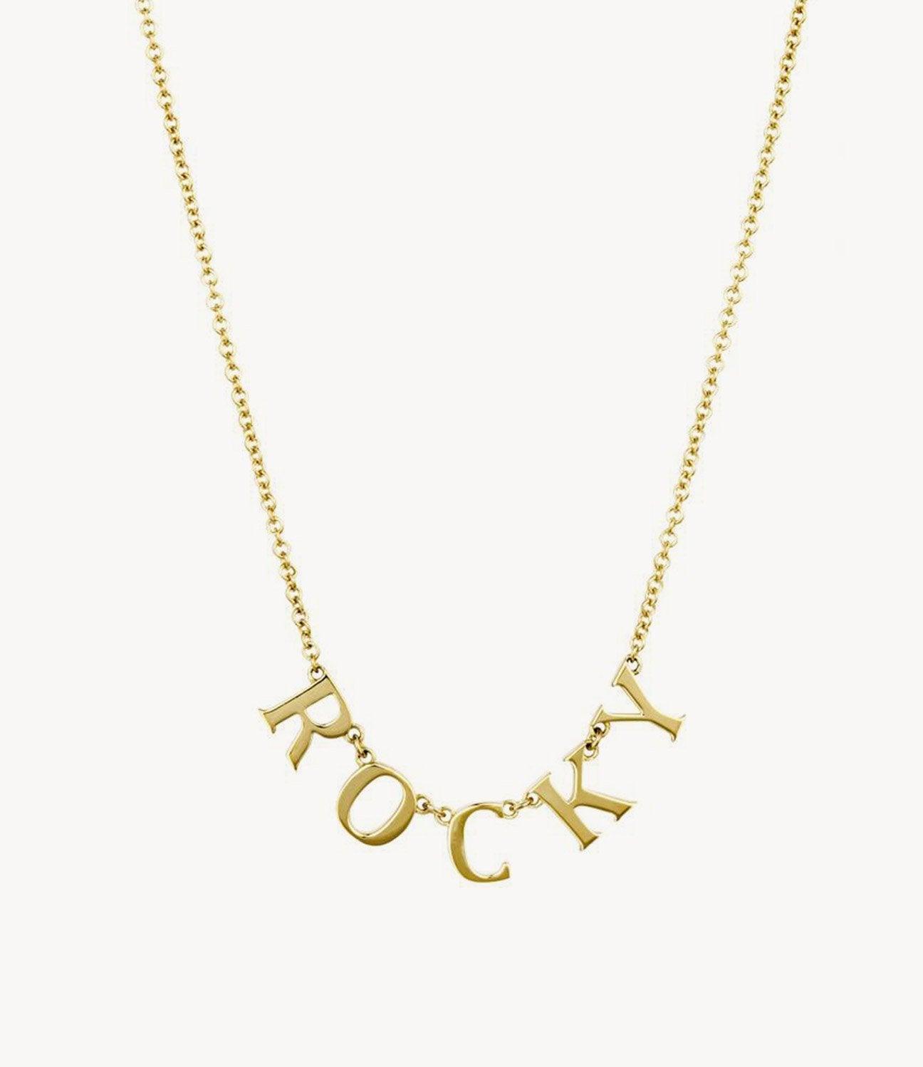 Personalised Solid Gold Letter Necklace - Roxanne First