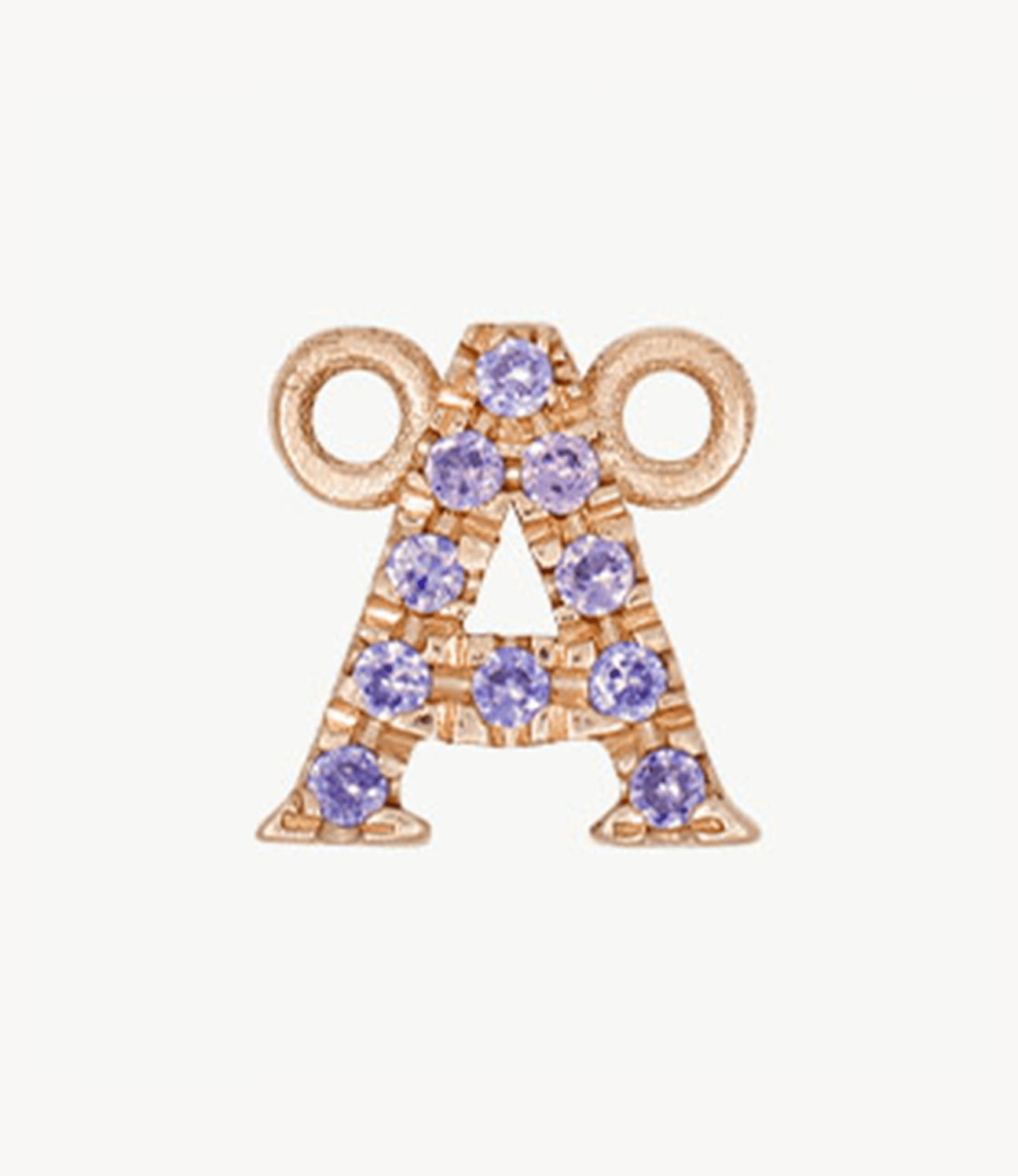 Rose Gold, Lilac Sapphire Letter - Roxanne First