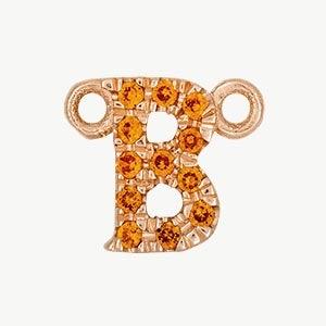 Rose Gold, Orange Sapphire Letter - Roxanne First