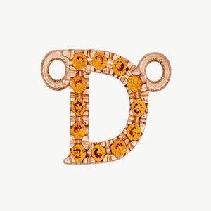 Rose Gold, Orange Sapphire Letter - Roxanne First