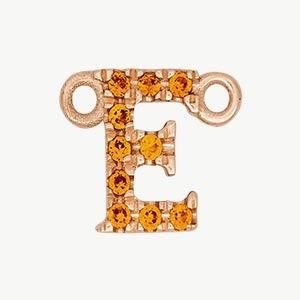 Rose Gold, Orange Sapphire Letter - Roxanne First