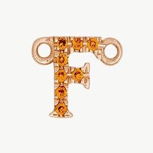 Rose Gold, Orange Sapphire Letter - Roxanne First