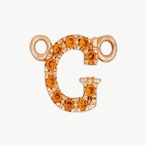 Rose Gold, Orange Sapphire Letter - Roxanne First