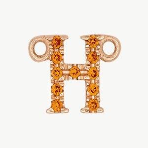 Rose Gold, Orange Sapphire Letter - Roxanne First