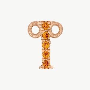 Rose Gold, Orange Sapphire Letter - Roxanne First