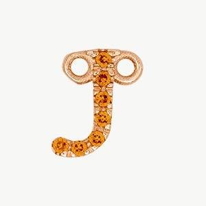 Rose Gold, Orange Sapphire Letter - Roxanne First