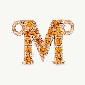 Rose Gold, Orange Sapphire Letter - Roxanne First