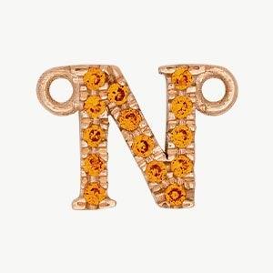 Rose Gold, Orange Sapphire Letter - Roxanne First