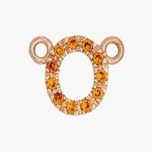 Rose Gold, Orange Sapphire Letter - Roxanne First