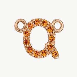 Rose Gold, Orange Sapphire Letter - Roxanne First