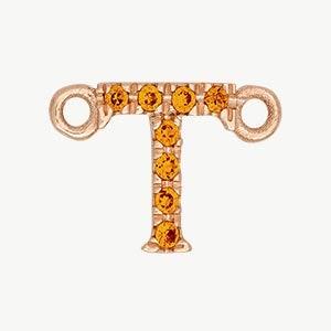 Rose Gold, Orange Sapphire Letter - Roxanne First