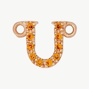 Rose Gold, Orange Sapphire Letter - Roxanne First