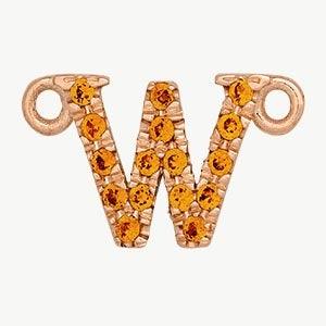 Rose Gold, Orange Sapphire Letter - Roxanne First