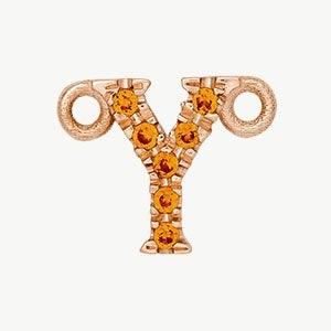 Rose Gold, Orange Sapphire Letter - Roxanne First