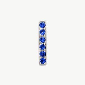 White Gold, Blue Sapphire Letter Bead - Roxanne First