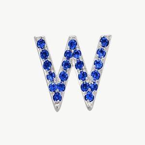 White Gold, Blue Sapphire Letter Bead - Roxanne First