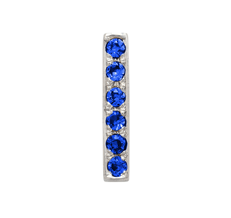 White Gold, Blue Sapphire Letter Bead - Roxanne First