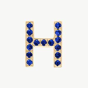 Yellow Gold, Blue Sapphire Letter Bead - Roxanne First