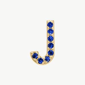 Yellow Gold, Blue Sapphire Letter Bead - Roxanne First