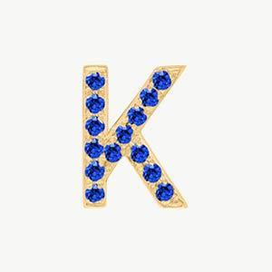 Yellow Gold, Blue Sapphire Letter Bead - Roxanne First