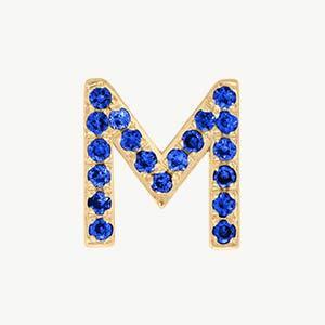 Yellow Gold, Blue Sapphire Letter Bead - Roxanne First