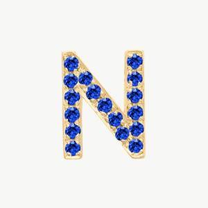 Yellow Gold, Blue Sapphire Letter Bead - Roxanne First