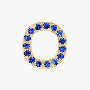 Yellow Gold, Blue Sapphire Letter Bead - Roxanne First